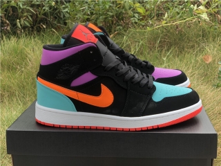 Authentic Air Jordan 1 Mid Black Total Orange