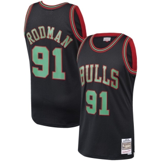 Chicago Bulls Dennis Rodman Mitchell & Ness Black Christmas Swingman Collection Jersey