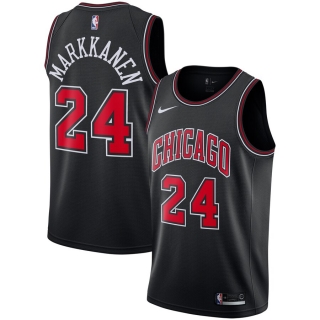 Men's Chicago Bulls Lauri Markkanen Nike Black Replica Swingman Jersey - Statement Edition