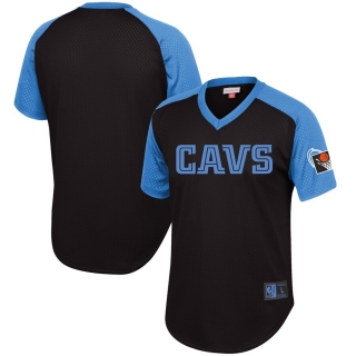 Cleveland Cavaliers Mitchell & Ness Black Final Seconds Mesh Raglan Sleeve V-Neck T-Shirt