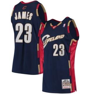 Men's Cleveland Cavaliers LeBron James Mitchell & Ness Navy Alternate 2008-09 Authentic Jersey