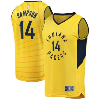 Men's Indiana Pacers JaKarr Sampson Gold Fast Break Player Replica Jersey - Statement Edition