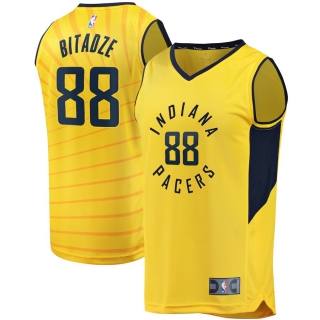 Men's Indiana Pacers Goga Bitadze Gold Fast Break Player Replica Jersey - Statement Edition