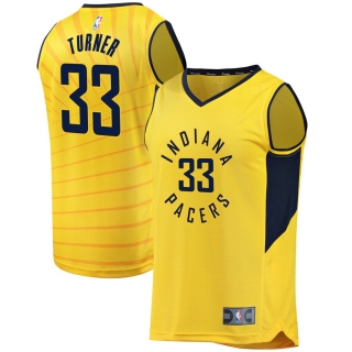 Men's Indiana Pacers Myles Turner Fanatics Branded Gold Fast Break Alternate Jersey