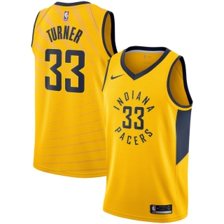 Men's Indiana Pacers Myles Turner Nike Gold Replica Swingman Jersey - Statement Edition