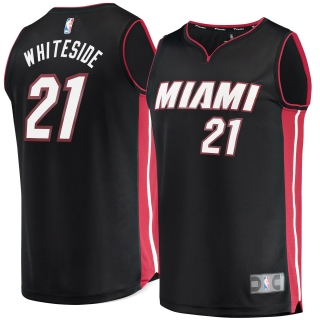 Men's Miami Heat Hassan Whiteside Black Fast Break Replica Jersey - Icon Edition