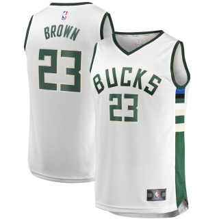 Men's Milwaukee Bucks Sterling Brown Fast Break Replica Player Jersey - Association Edition