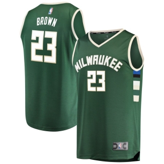 Men's Milwaukee Bucks Sterling Brown Fast Break Road Replica Player Jersey - Icon Edition