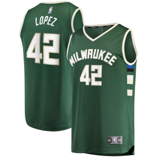 Men's Milwaukee Bucks Robin Lopez Fast Break Replica Jersey - Icon Edition