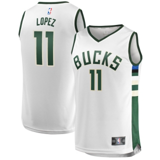 Men's Milwaukee Bucks Brook Lopez Fast Break Replica Jersey - Association Edition
