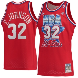 Los Angeles Lakers Magic Johnson Mitchell & Ness Red Hardwood Classics 1991 All-Star