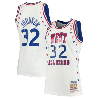 Men's Los Angeles Lakers Magic Johnson Mitchell & Ness White 1983 NBA All-Star