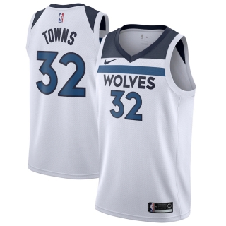 Men's Minnesota Timberwolves Karl-Anthony Towns Nike White Swingman Jersey - Association Edition