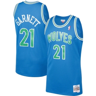 Men's Minnesota Timberwolves Kevin Garnett Mitchell & Ness Blue 1995-96 Jersey
