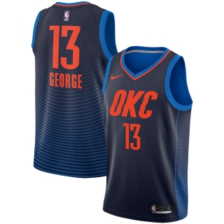 Men's Oklahoma City Thunder Paul George Nike Navy Replica Swingman Jersey - Statement Edition