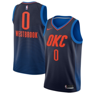 Men's Oklahoma City Thunder Russell Westbrook Nike Navy Swingman Jersey Statement Edition
