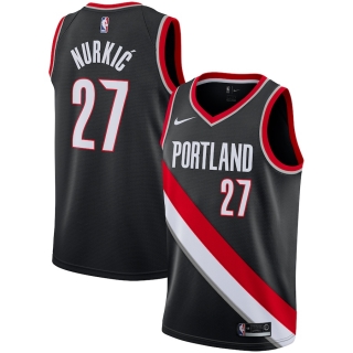 Men's Portland Trail Blazers Jusuf Nurkic Nike Black Replica Swingman Jersey - Icon Edition