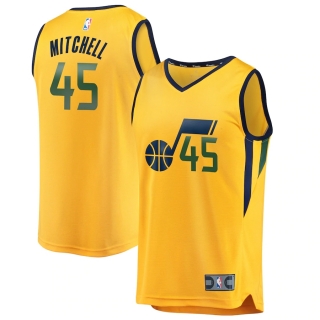 Men's Utah Jazz Donovan Mitchell Fanatics Branded Gold Fast Break Replica Jersey - Statement Edition