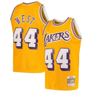 Men's Los Angeles Lakers Jerry West Mitchell & Ness Gold Hardwood Classics 1971-72 Swingman Jersey