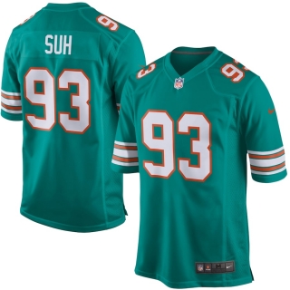 Men's Miami Dolphins Ndamukong Suh Nike Aqua Alternate Game Jersey