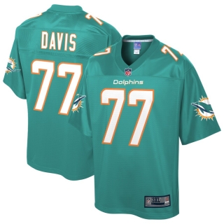 Men's Miami Dolphins Jesse Davis NFL Pro Line Aqua Big & Tall Team Player Jersey