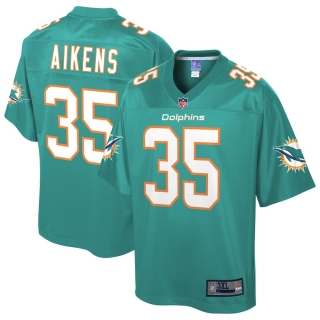 Men's Miami Dolphins Walt Aikens NFL Pro Line Aqua Big & Tall Team Player Jersey