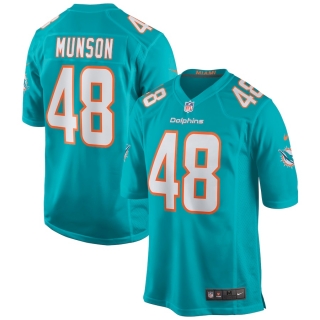 Men's Miami Dolphins Calvin Munson Nike Aqua Game Jersey