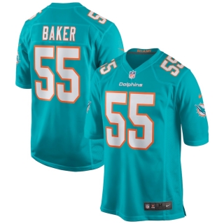 Men's Miami Dolphins Jerome Baker Nike Aqua Game Jersey