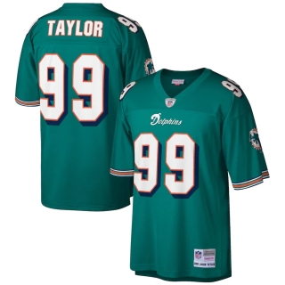 Men's Miami Dolphins Jason Taylor Mitchell & Ness Aqua Retired Player Legacy Replica Jersey