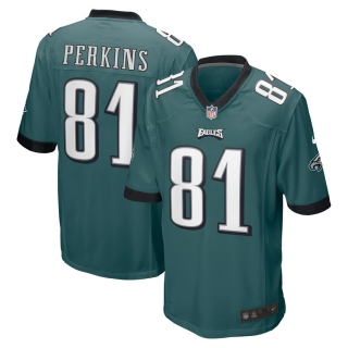 Men's Philadelphia Eagles Josh Perkins Nike Midnight Green Game Jersey