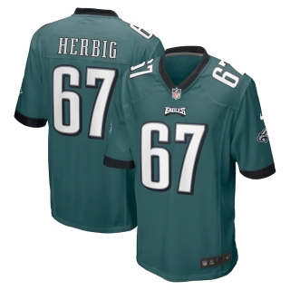 Men's Philadelphia Eagles Nate Herbig Nike Midnight Green Game Jersey