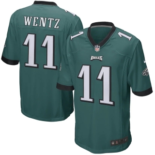 Men's Philadelphia Eagles Carson Wentz Nike Green Game Player Jersey