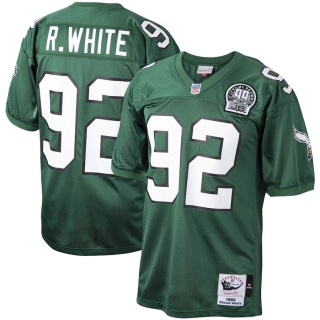 Men's Philadelphia Eagles Reggie White Mitchell & Ness Kelly Green 1992 Authentic Throwback Retired Player Jersey