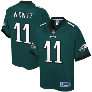 Men's Philadelphia Eagles Carson Wentz NFL Pro Line Midnight Green Logo Player Jersey