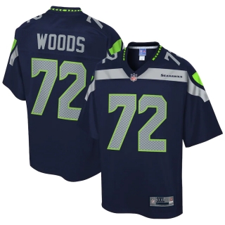 Men's Seattle Seahawks Al Woods NFL Pro Line College Navy Big & Tall Player Jersey