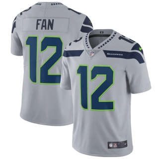 Men's Seattle Seahawks 12s Nike Gray Vapor Untouchable Limited Player Jersey