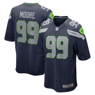 Men's Seattle Seahawks Damontre Moore Nike College Navy Team Game Jersey