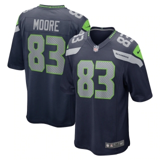 Men's Seattle Seahawks David Moore Nike College Navy Game Jersey