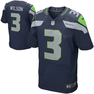 Mens Seattle Seahawks Russell Wilson Nike College Navy Elite Jersey