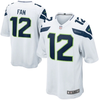 Mens Seattle Seahawks 12s Nike White Alternate Game Jersey