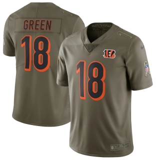 Men's Cincinnati Bengals AJ Green Nike Olive Salute To Service Limited Jersey