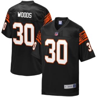 Men's Cincinnati Bengals Ickey Woods NFL Pro Line Black Replica Retired Player Jersey