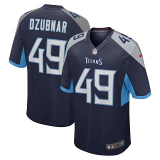 Men's Tennessee Titans Nick Dzubnar Nike Navy Game Jersey