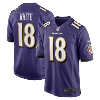 Men's Baltimore Ravens DeAndrew White Nike Purple Game Jersey