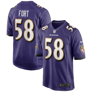 Men's Baltimore Ravens LJ Fort Nike Purple Game Player Jersey