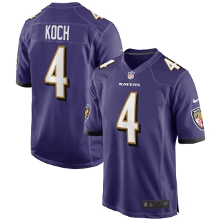 Men's Baltimore Ravens Sam Koch Nike Purple Game Jersey
