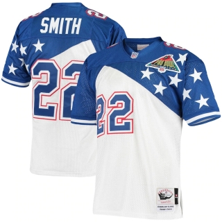 Men's NFC Emmitt Smith Mitchell & Ness White Blue 1994 Pro Bowl Authentic Jersey