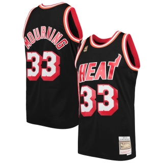 Men's Miami Heat Alonzo Mourning Mitchell & Ness Black 1996-97 Hardwood Classics Swingman Player Jersey