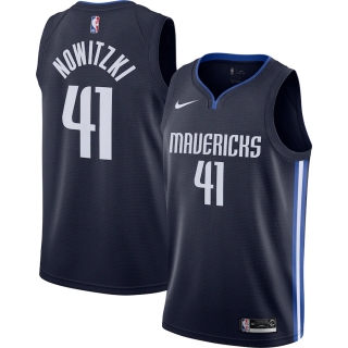 Men's Dallas Mavericks Dirk Nowitzki Nike Navy Finished Swingman Jersey - Statement Edition