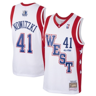 Men's Dirk Nowitzki Mitchell & Ness White Western Conference 2004 All-Star Hardwood Classics Swingman Player Jersey